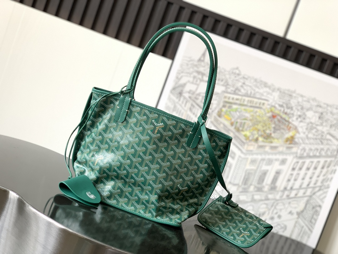 Anjou Mini Reversible Tote Bag In Green